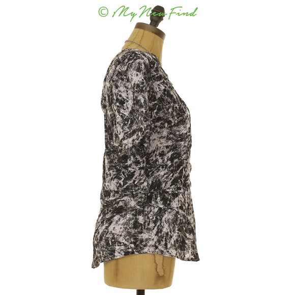 Robbi & Nikki Seam Detail Top Size M Cutout Black White Animal Print EUC B43 - Picture 2 of 3